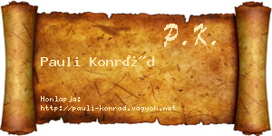 Pauli Konrád névjegykártya