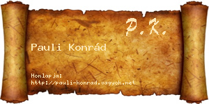 Pauli Konrád névjegykártya